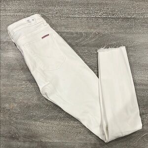 Women’s White Size 25 Hudson Distressed Super Skinny Midrise Ankle Nico Jeans